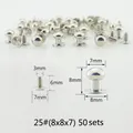 Nieten Spikes rund 7 bis 29 mm für Kleidung – Farbe 25(8x8x7mm) 50sets