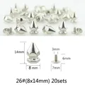 Nieten Spikes rund 7 bis 29 mm für Kleidung – Farbe 26(8x14mm) 20sets