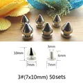 Nieten Spikes rund 7 bis 29 mm für Kleidung – Farbe 3 (7x10mm)  50sets