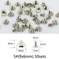 Nieten Spikes rund 7 bis 29 mm für Kleidung – Farbe 5 (9x6mm)  50sets