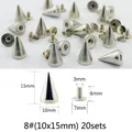 Nieten Spikes rund 7 bis 29 mm für Kleidung – Farbe 8 (10x15mm) 20sets