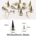 Nieten Spikes rund 7 bis 29 mm für Kleidung – Farbe 9 (10x20mm) 20sets