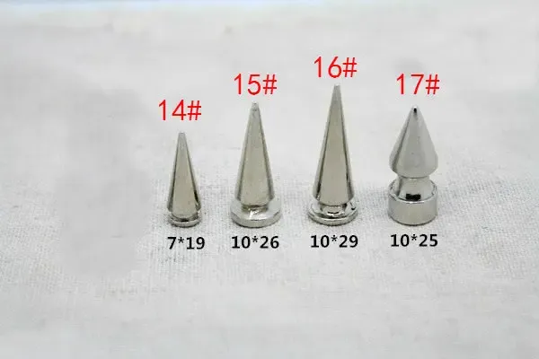 Nieten Spikes rund 7 bis 29 mm für Kleidung