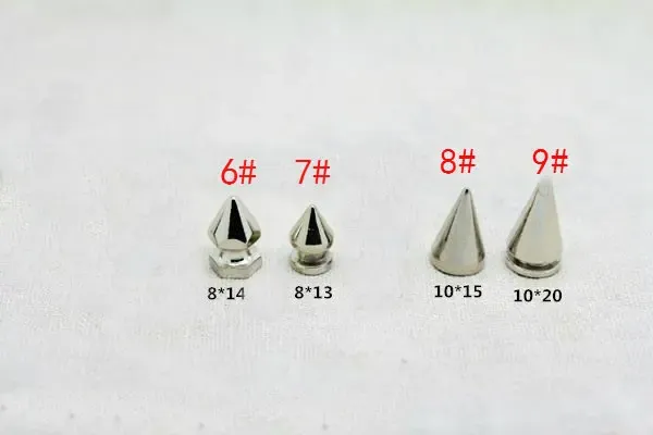 Nieten Spikes rund 7 bis 29 mm für Kleidung