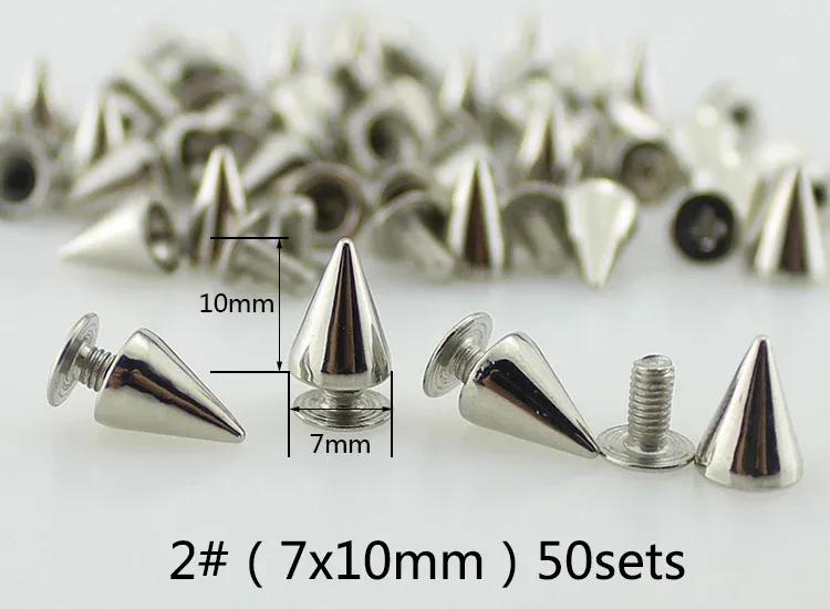 Nieten Spikes rund 7 bis 29 mm für Kleidung