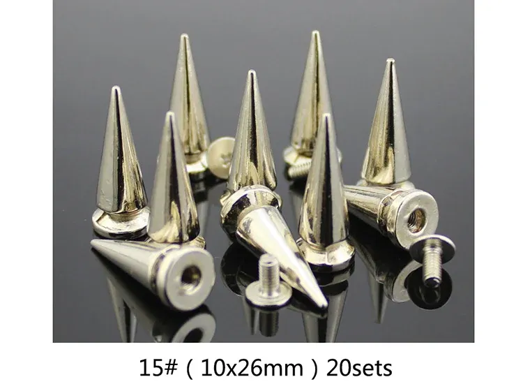 Nieten Spikes rund 7 bis 29 mm für Kleidung