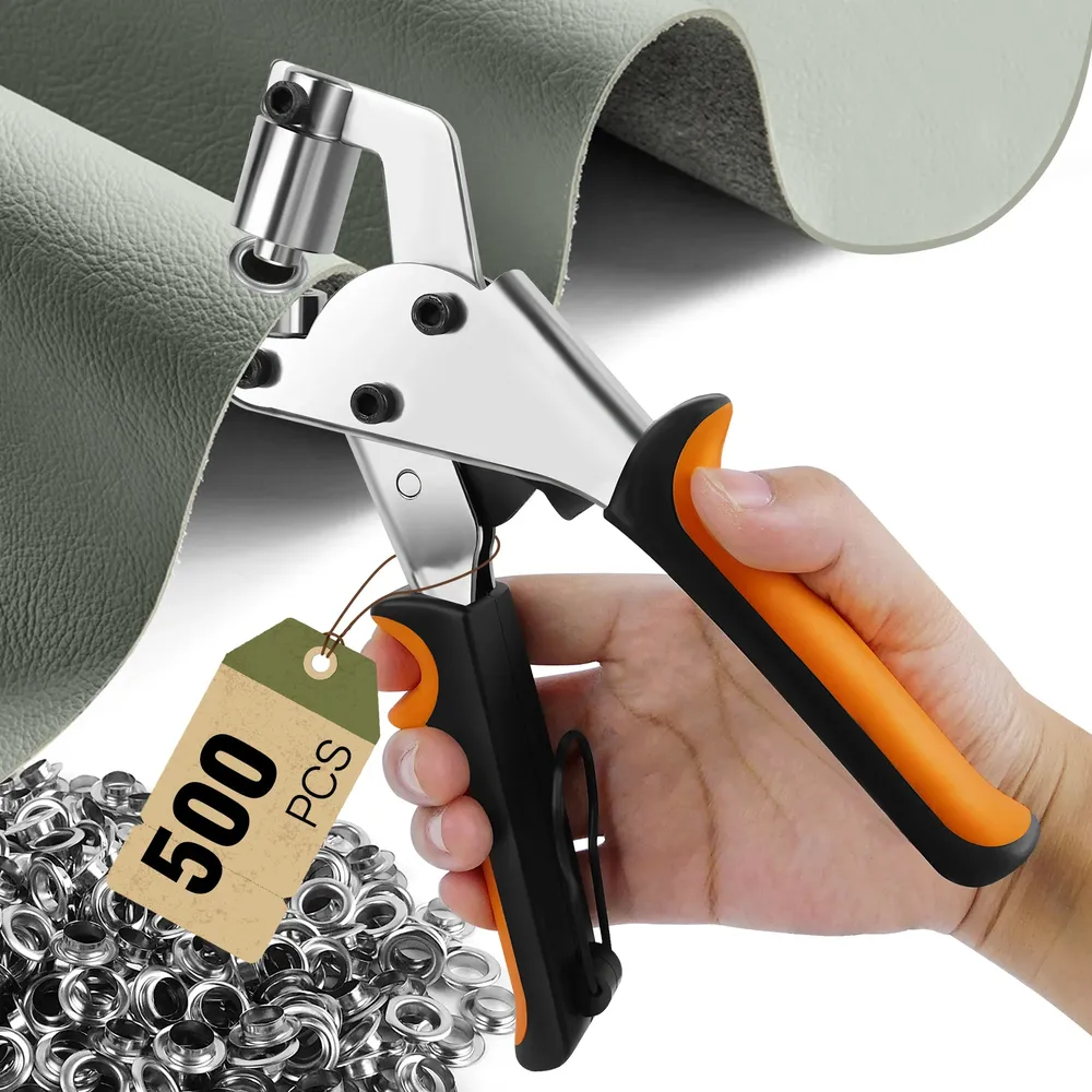 Nietzange mit 500 Nieten 10 mm für Leder und Stoffe