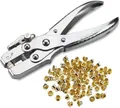 Öse Tülle Zange Kit mit 100 Gold Ösen 4,5 mm für Leder – Farbe 100pcs