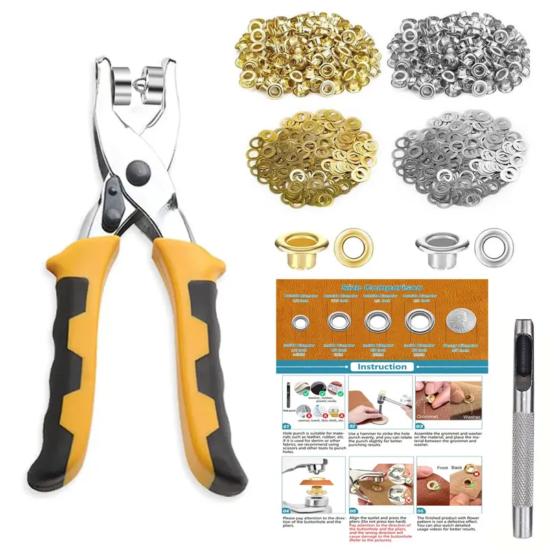 Ösenzangen Set 6mm Metallösen Handpresse für Lederarbeiten