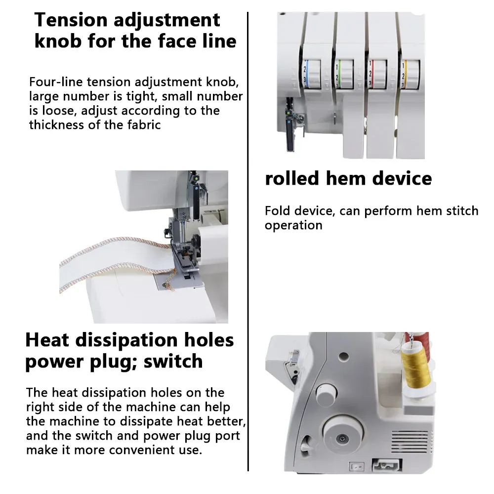 Overlock Nähmaschine elektrisch Haushalts flaches Bett für Leder