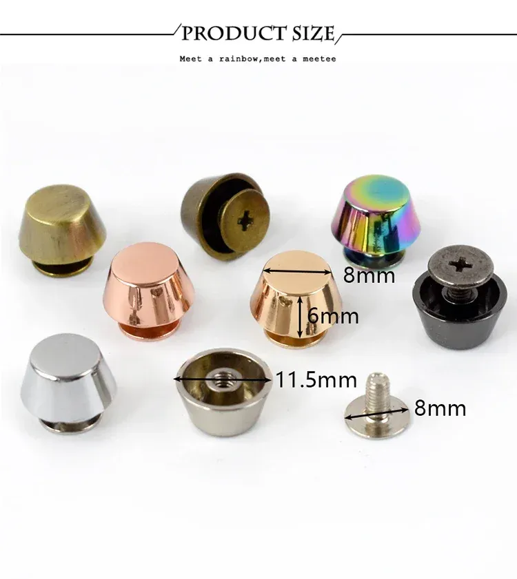 Pilz Niet Schnallen 8x6x11,5mm für Lederhandwerk 20 Stück