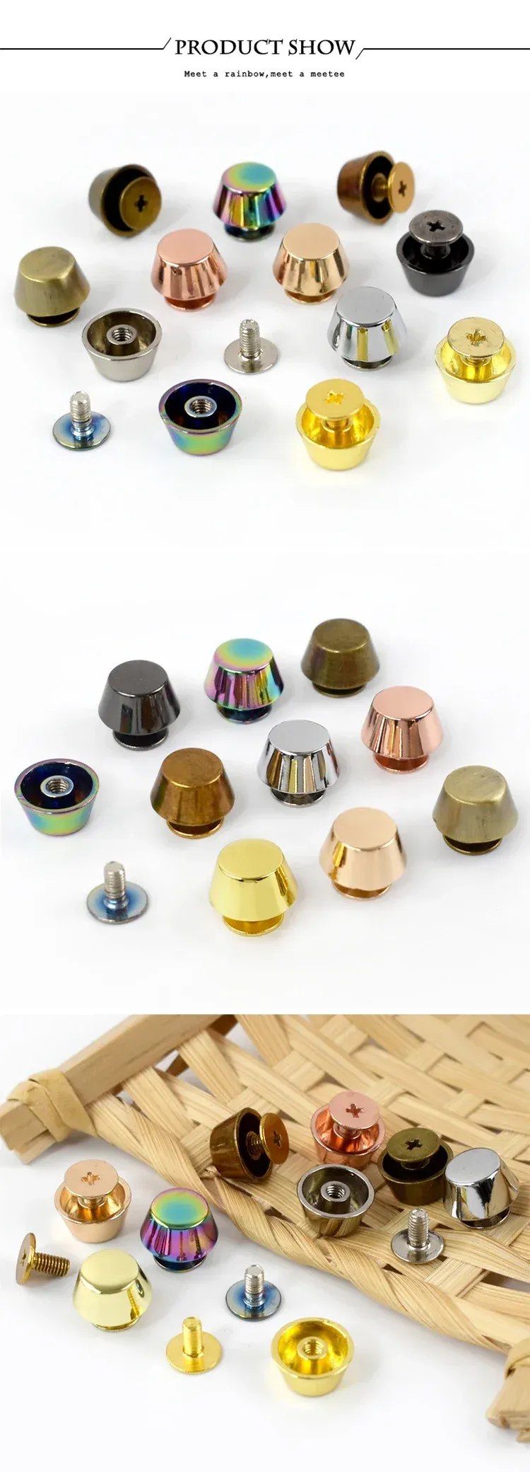 Pilz Niet Schnallen 8x6x11,5mm für Lederhandwerk 20 Stück