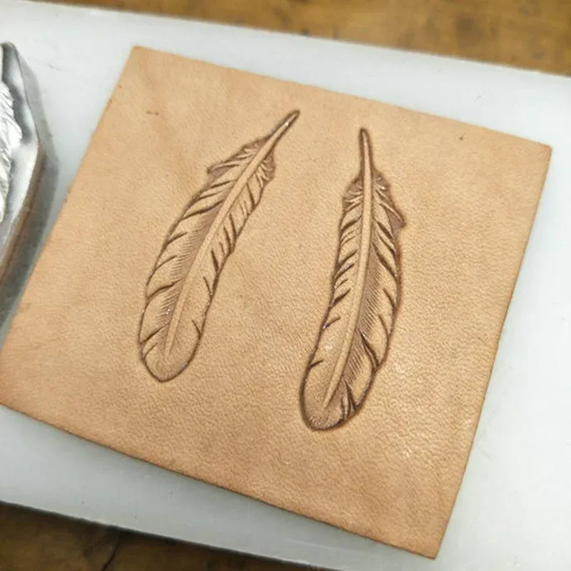 Prägestempel Feder Leder Aluminium 2 Stück