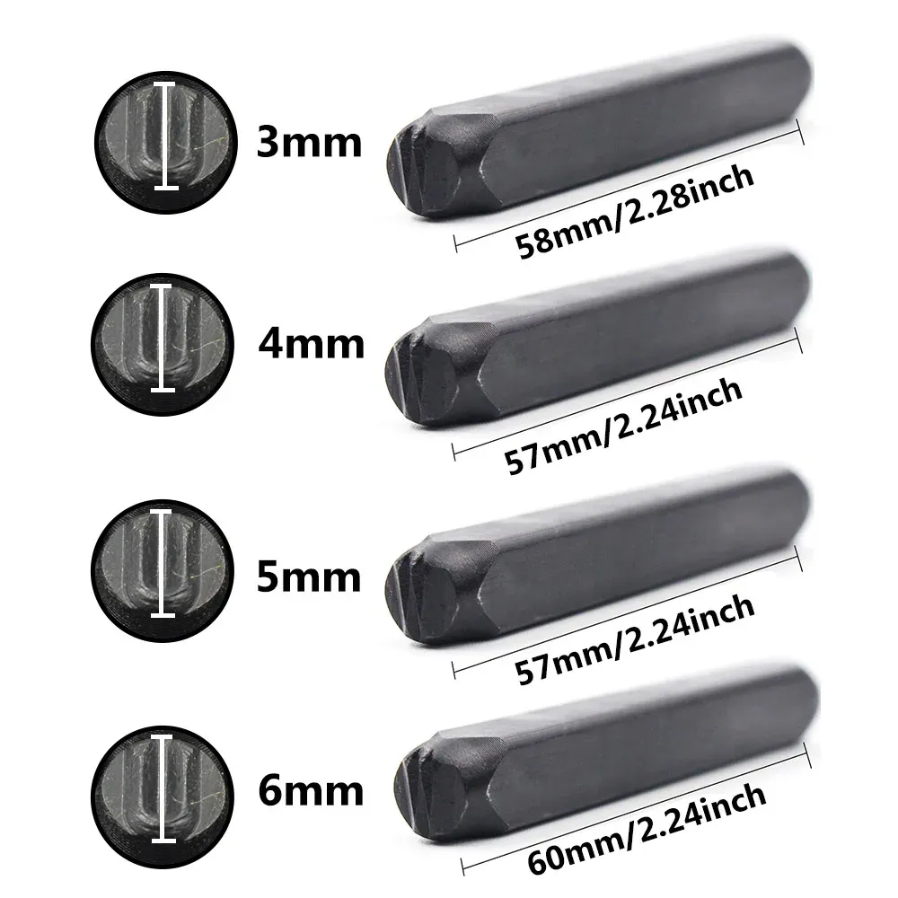 Prägestempel Leder Stahl 3 bis 6 mm für DIY Handwerk