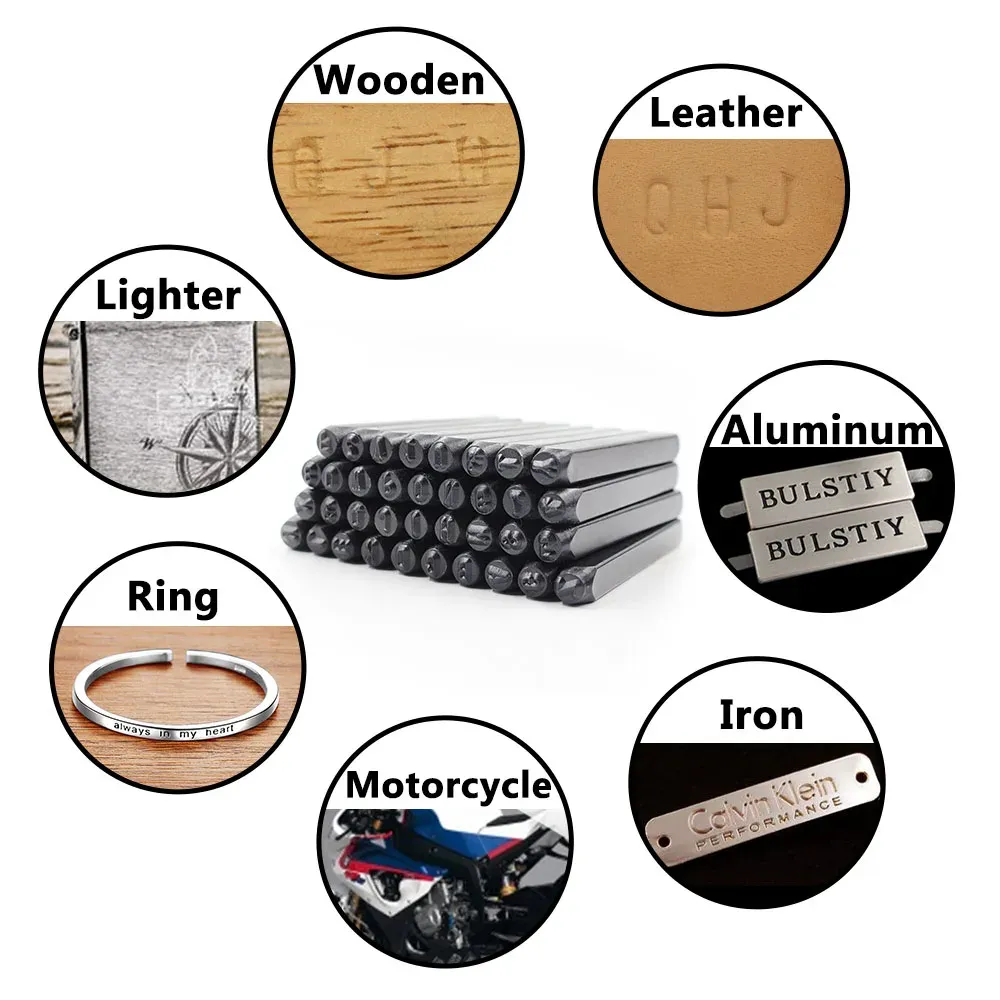 Prägestempel Leder Stahl 3 bis 6 mm für DIY Handwerk