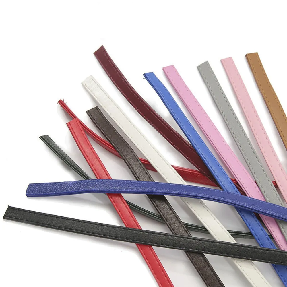 PU Lederband flach 12 mm breit geflochten für Schmuck