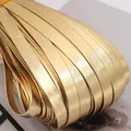 PU Lederband geflochten 5 bis 25 mm 5 Meter für DIY Schmuck – Farbe Golden