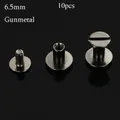 Riemennieten Schraube 5mm bis 8mm für Lederwaren 10 Stück – Farbe gunmetal-6.5mm-10pcs