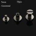 Riemennieten Schraube 5mm bis 8mm für Lederwaren 10 Stück – Farbe gunmetal-5mm-10pcs
