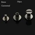 Riemennieten Schraube 5mm bis 8mm für Lederwaren 10 Stück – Farbe gunmetal-8mm-10pcs