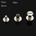 Riemennieten Schraube 5mm bis 8mm für Lederwaren 10 Stück – Farbe silver-5mm-10pcs