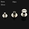 Riemennieten Schraube 5mm bis 8mm für Lederwaren 10 Stück – Farbe silver-8mm-10pcs