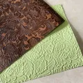 Rindsleder Gras Blumenmuster 20 x 30 cm für DIY Taschen – 2