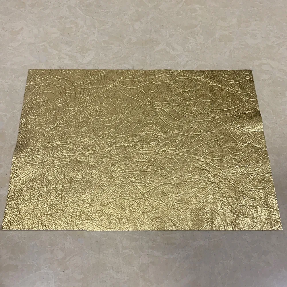 Rindsleder Gras Blumenmuster 20 x 30 cm für DIY Taschen