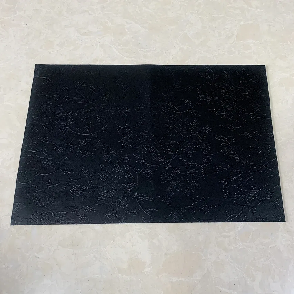 Rindsleder Gras Blumenmuster 20 x 30 cm für DIY Taschen