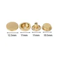 Robuste Druckknöpfe 12,5 bis 17 mm für Leder Daunenjacken Basteln – Farbe Golden 12.5mm