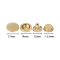 Robuste Druckknöpfe 12,5 bis 17 mm für Leder Daunenjacken Basteln – Farbe Golden 17mm