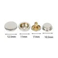 Robuste Druckknöpfe 12,5 bis 17 mm für Leder Daunenjacken Basteln – Farbe Silver 12.5mm