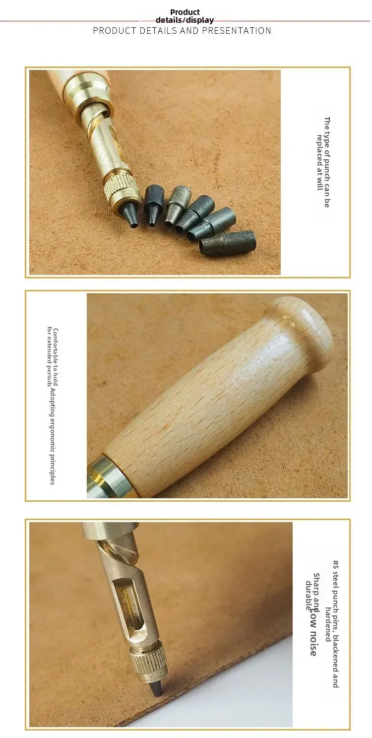 Rotierender Locher mit Wechselköpfen für Gürtel