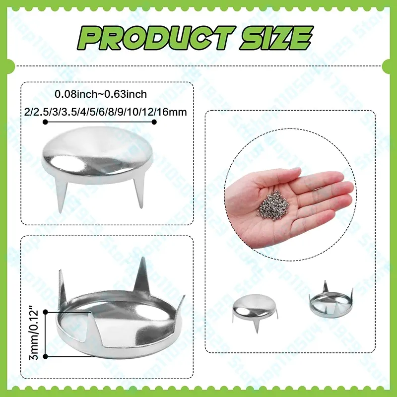 Runde Nagelnieten 2mm bis 5mm für Lederhandwerk und Accessoires Silber