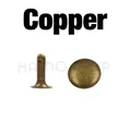 Runde Nieten Einzel Kappe 5 bis 10 mm für Leder Gürtel Hut Schuhe – Farbe Copper
