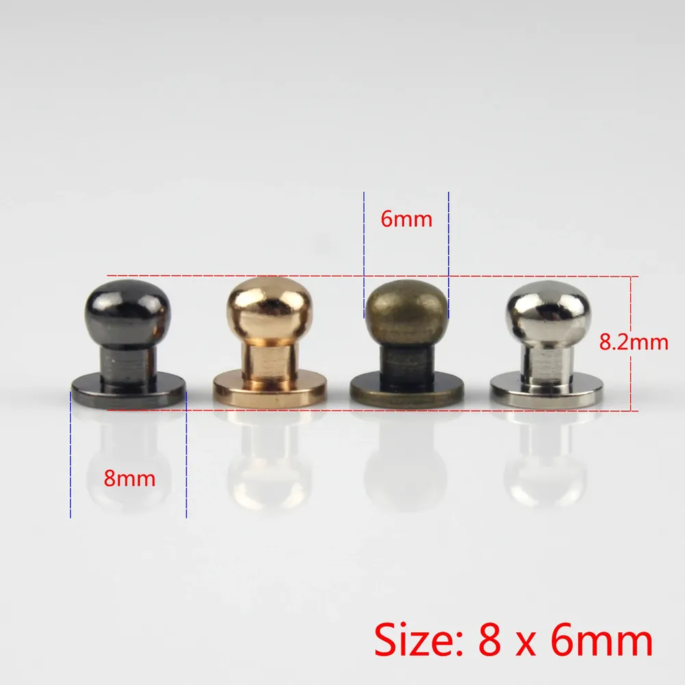 Sam Brown Knöpfe mit Schraubverschluss 6x4mm bis 10x8mm 10 Stück