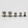 Sam Brown Knöpfe mit Schraubverschluss 6x4mm bis 10x8mm 10 Stück – Farbe Silver