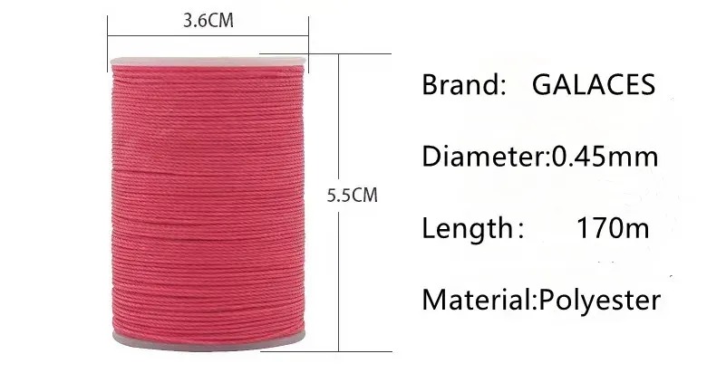 Schnur gewachst rund 0,45 mm 170 m für Makramee und Leder