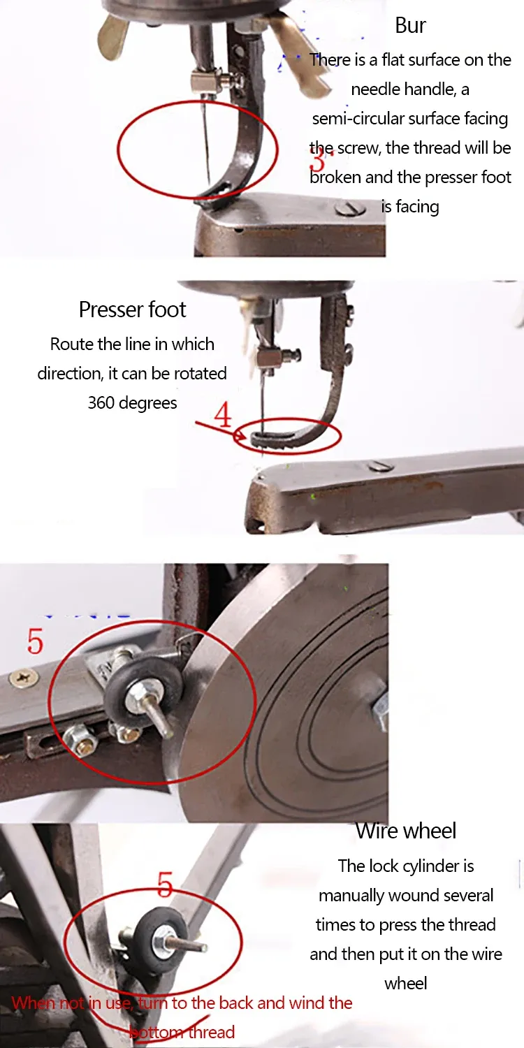 Schuhreparaturmaschine Leder Nähmaschine manuell Baumwollfaden