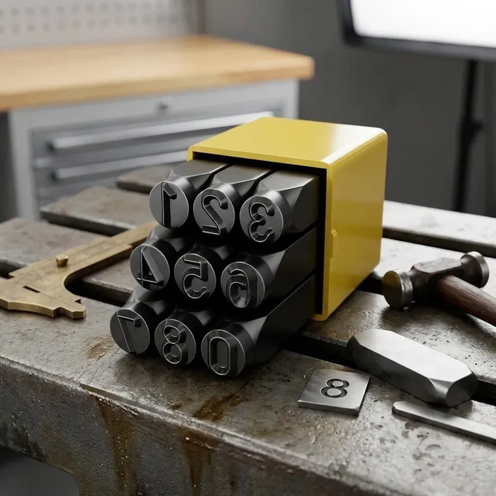 Stempelset Buchstaben Zahlen legierter Stahl 4 bis 12,5 mm