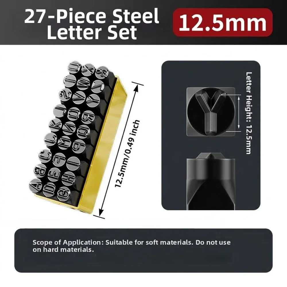 Stempelset Buchstaben Zahlen legierter Stahl 4 bis 12,5 mm