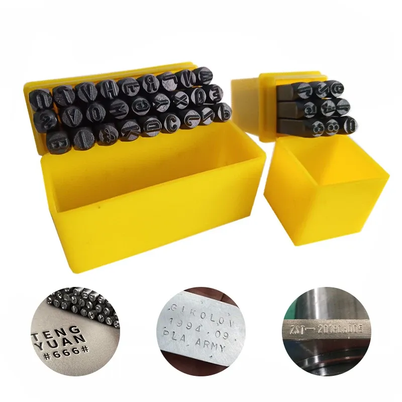 Stempelset Buchstaben Zahlen Stahl 3 bis 5 mm