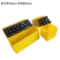 Stempelset Buchstaben Zahlen Stahl 3 bis 5 mm – Farbe Set 3mm
