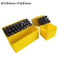 Stempelset Buchstaben Zahlen Stahl 3 bis 5 mm – Farbe Set 4mm