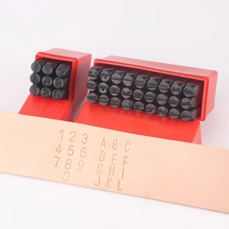Stempelset Zahlen Buchstaben 2 bis 2,5 mm für Leder Holz Metall