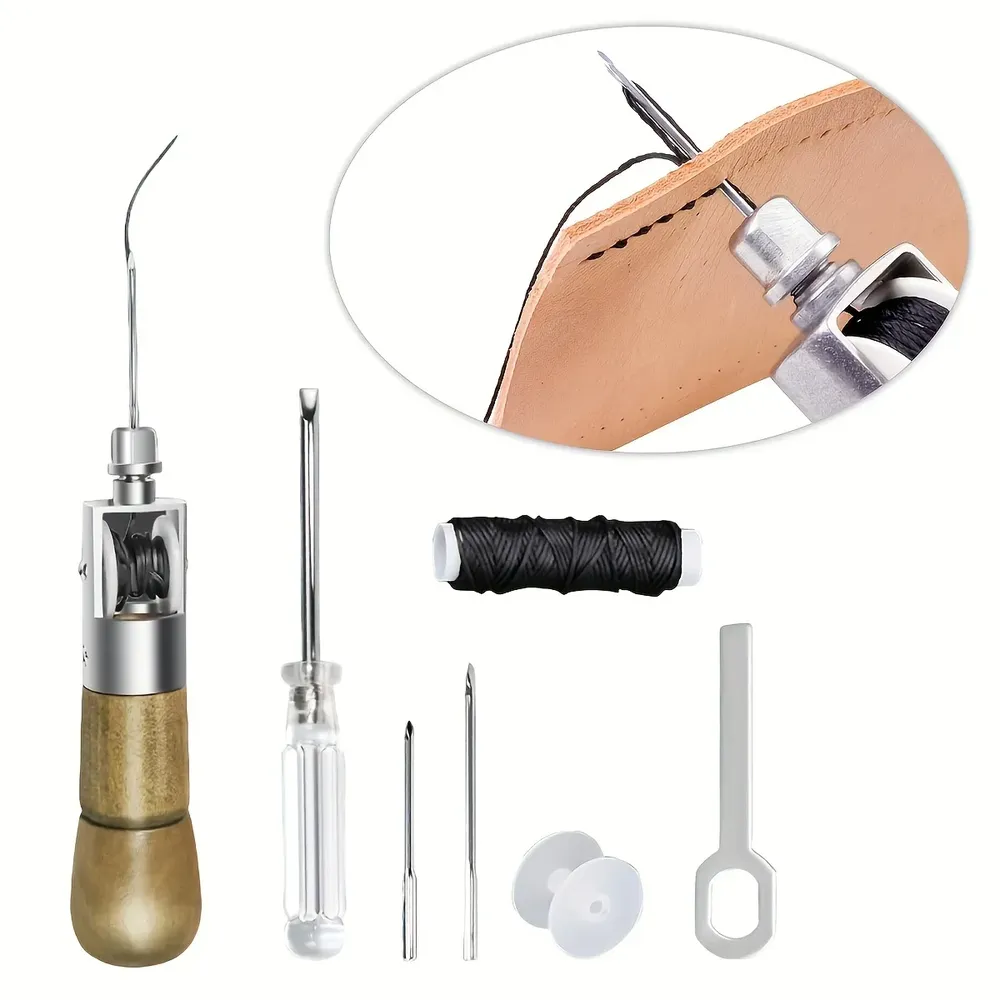 Steppstich-Nähset 7-teilig Lederreparatur