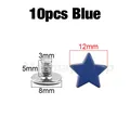 Sterne Nieten Schraube 12 bis 13,5 mm für Kleidung Schuhe Hut Gürtel – Farbe 10p 12mm Blue
