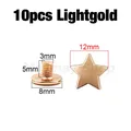 Sterne Nieten Schraube 12 bis 13,5 mm für Kleidung Schuhe Hut Gürtel – Farbe 10p 12mm Lightgold