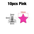Sterne Nieten Schraube 12 bis 13,5 mm für Kleidung Schuhe Hut Gürtel – Farbe 10p 12mm  Pink