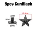 Sterne Nieten Schraube 12 bis 13,5 mm für Kleidung Schuhe Hut Gürtel – Farbe 5p 13.5mm Gunblack